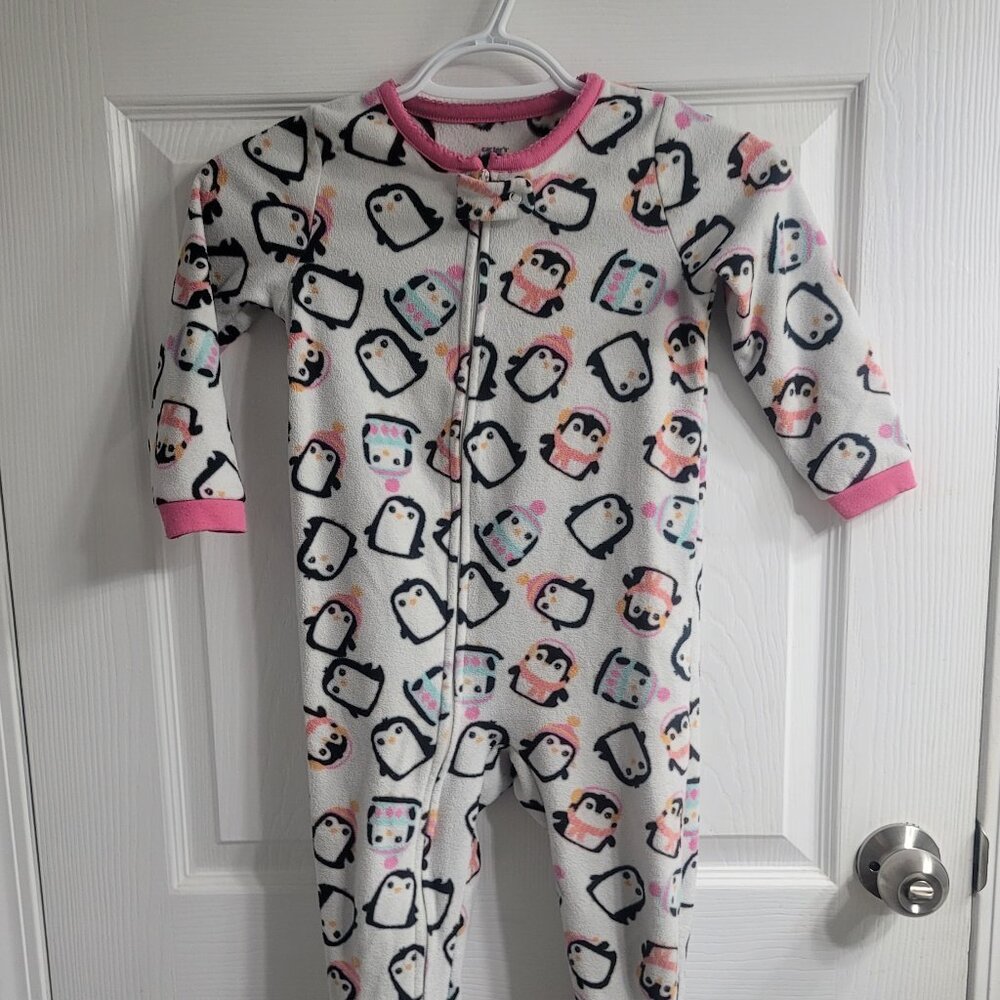 #265 Carters Penguin 4T Footed Pajamas Sleepers Pjs Onesie
